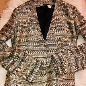 NWT Premise Black and Gold Blazer